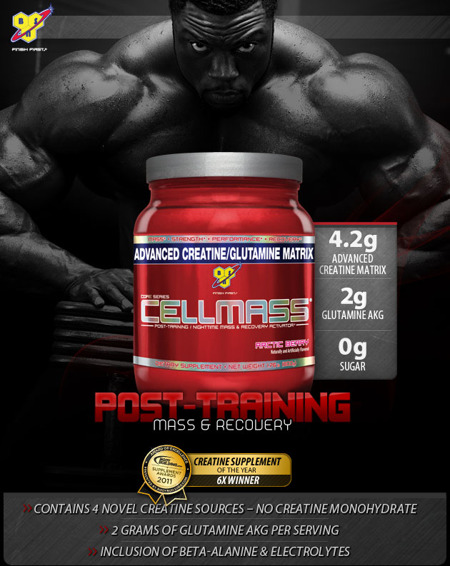 CELLMASS - Post-Training/Nighttime Mass & Recovery Activator - Advanced Creatine & Glutamine Matrix