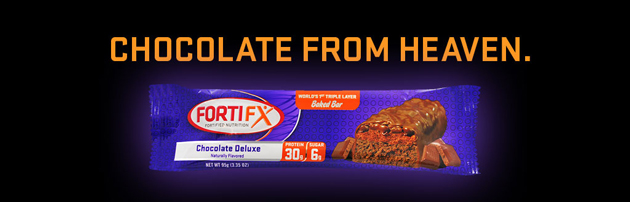 Chocolate From Heaven. FortiFX Triple Layer Baked Bar: Chocolate Deluxe