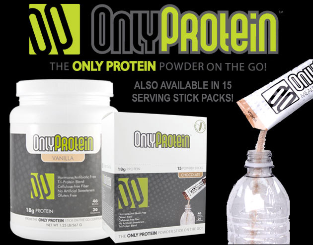 Only Protein - The only protein powder stick on the go! Also available in 21 serving Jugs!
