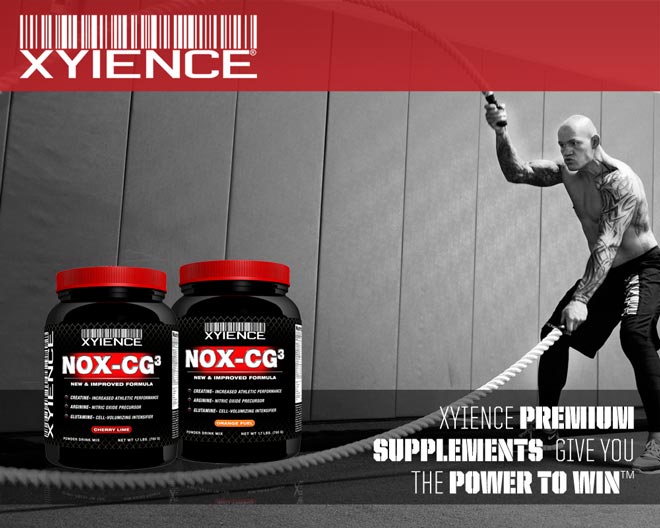 XYIENCE. Xyence Premium Supplements Give You the Power to Win. NOX-GC3.