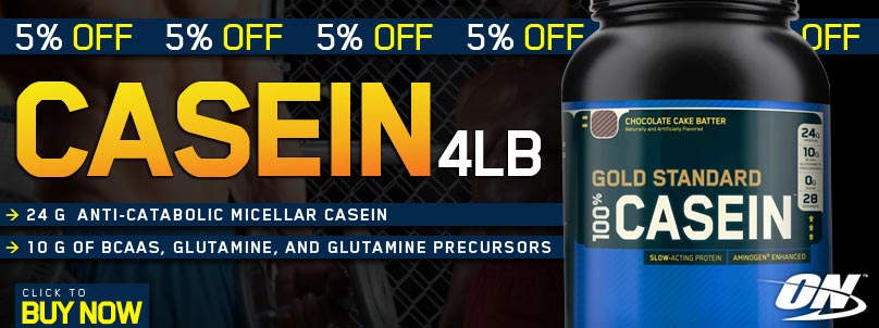 Take an extra 5% Off Optimum Gold Standard 100% Casein, 4 Lbs.!