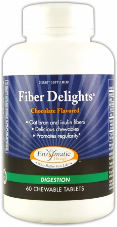 Enzymatic Therapy Fiber Delights - 60 Chewable Tablets - Chocolate Enzymatic Therapy Fiber Delights - 60 Chewable Tablets - Chocolate