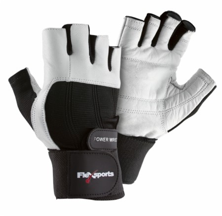 Flexsports Power Wrist Wrap Gloves - Black/White - Large
