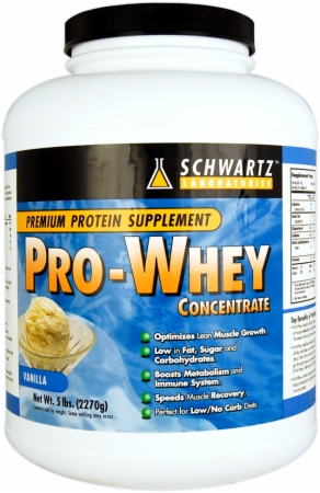 Schwartz Pro-Whey Concentrate - 5 Lbs. - Strawberry Schwartz Pro-Whey Concentrate - 5 Lbs. - Strawberry
