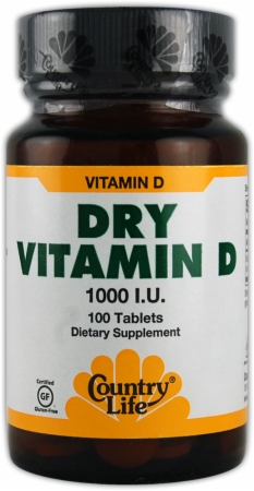 Country Life Dry Vitamin D 1000 IU/100 Tablets image 24462 450 white Country Life Dry Vitamin D 1000 IU/100 Tablets