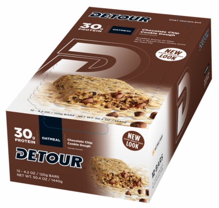 Detour Detour Oatmeal Bars - 12 Bars - Peanut Butter Chocolate Chip
