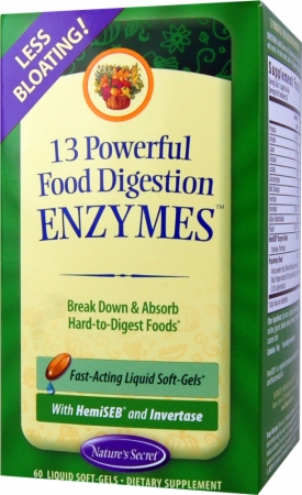 Nature's Secret 13 Powerful Food Digestion ENZYMES - 60 Liquid Softgels Nature's Secret 13 Powerful Food Digestion ENZYMES - 60 Liquid Softgels