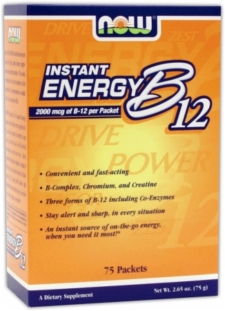 NOW Instant Energy B12 - 75 Packets - Unflavored
