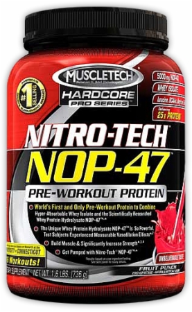 MuscleTech Nitro-Tech NOP-47 Hardcore Pro Series - 1.6 Lbs. - Fruit Punch