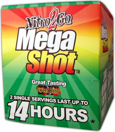 Nitro2Go Mega Shot - 12-4 Fl. Oz. Bottles - Sweet Berry