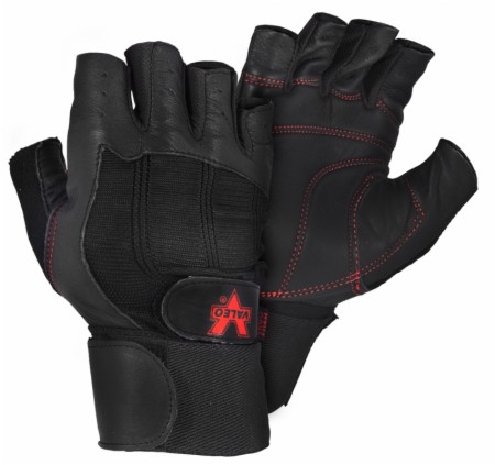 Valeo Ocelot Lifting Gloves W/ Wrist Wrap - Black - Medium