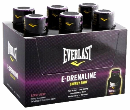 Everlast E-Drenaline Energy Shot - 6/2 Fl. Oz. Bottles - Berry Rush Everlast E-Drenaline Energy Shot - 6/2 Fl. Oz. Bottles - Berry Rush