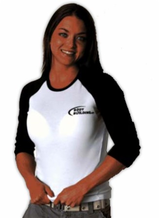 Bodybuilding.com Clothing Women’s 3/4 Sleeve Raglans – White/Black – Small