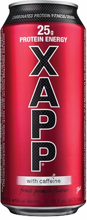 XAPP Protein Energy - 12 - 16 Fl. Oz. Bottles - Fruit Punch with Caffeine