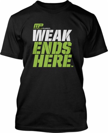 MusclePharm Sportswear Weak Ends Here Tee - Black - Small MusclePharm Sportswear Weak Ends Here Tee - Black - Small